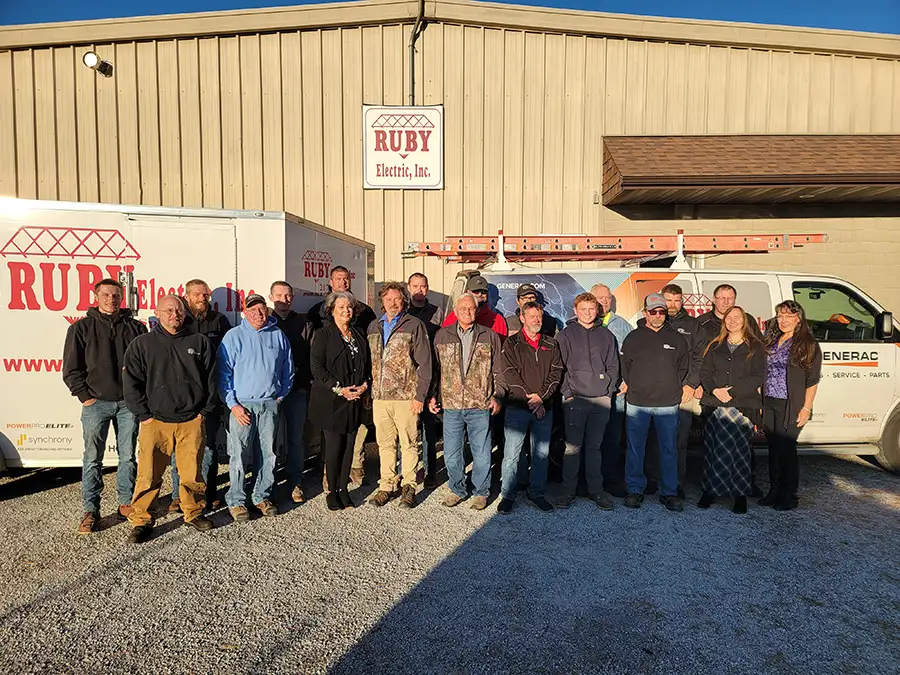 Group shot of Ruby Electric, Inc. employees/staff - Springfield, IL