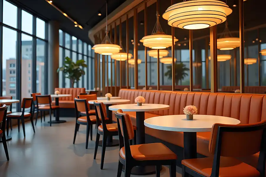 Ruby Electric, Inc.—An elegant atmosphere of a warm-toned, well-lit restaurant in Springfield, IL.